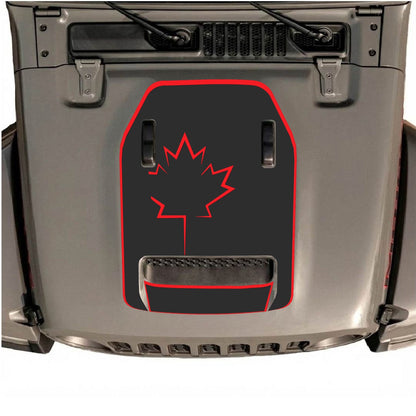 Jeep Wrangler JL/JLU Rubicon 392 and JT Gladiator Mojave hood decal by CarCode, style #23, in black with bold graphic design.
