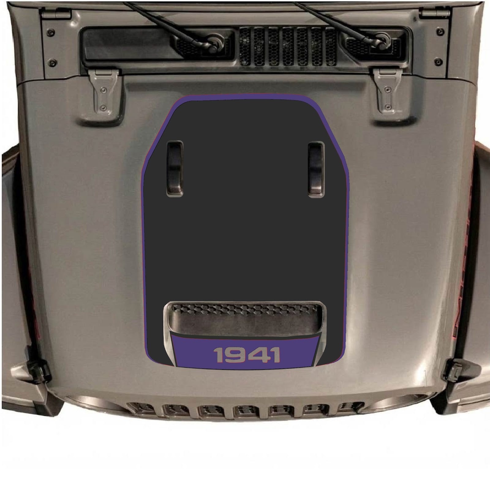 CarCode hood decal for Jeep Wrangler JL/JLU Rubicon 392 and JT Gladiator Mojave 2020-2026, stylish vehicle exterior graphic.