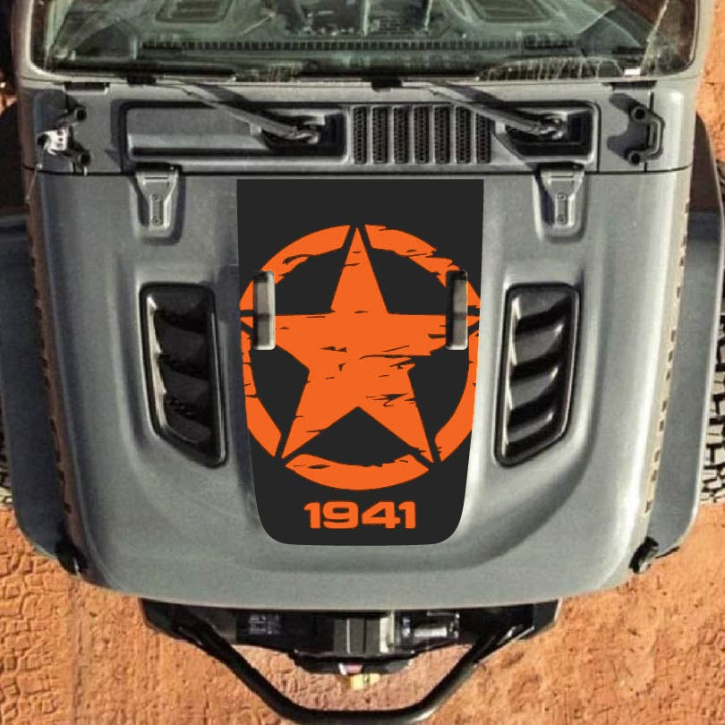 Hood Decal for Jeep Wrangler JL JLU Gladiator JT Rubicon Hood 2018+ Style #29