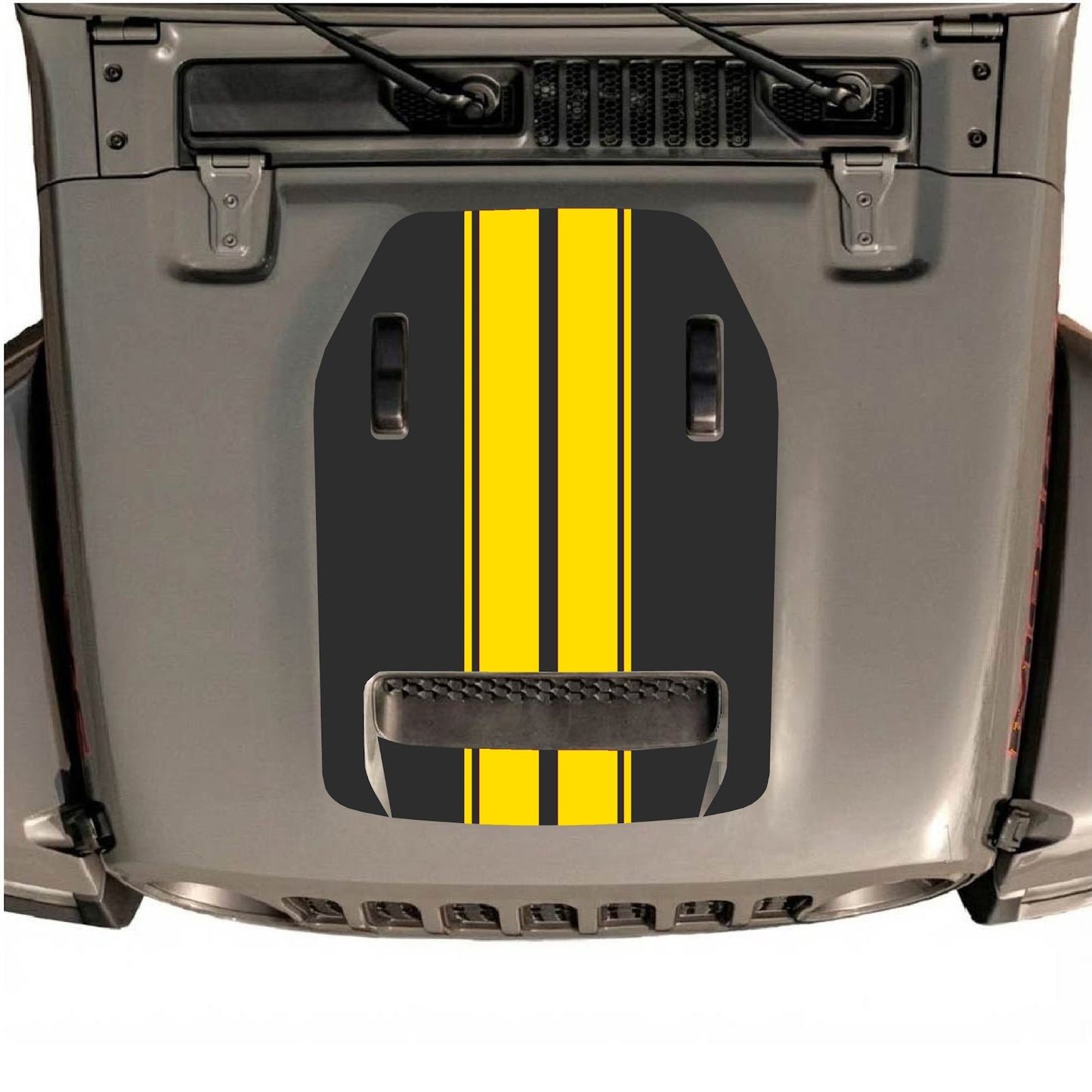 CarCode hood decal for Jeep Wrangler JL/JLU Rubicon 392 and JT Gladiator Mojave 2020-2026, style #12, shown on vehicle hood