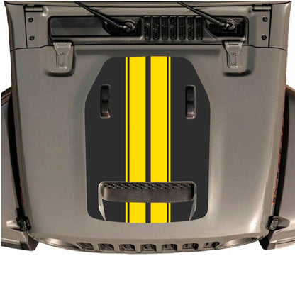 CarCode hood decal for Jeep Wrangler JL/JLU Rubicon 392 and JT Gladiator Mojave 2020-2026, style #12, shown on vehicle hood