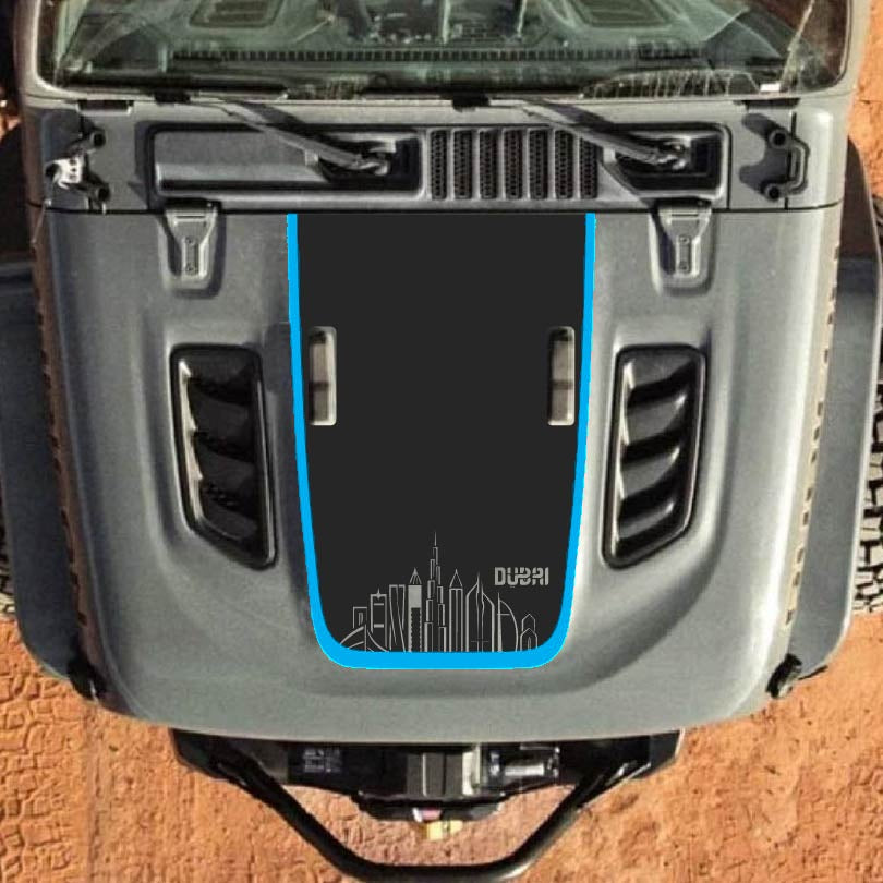 Hood Decal for Jeep Wrangler JL JLU Gladiator JT Rubicon Hood 2018+ Style #95