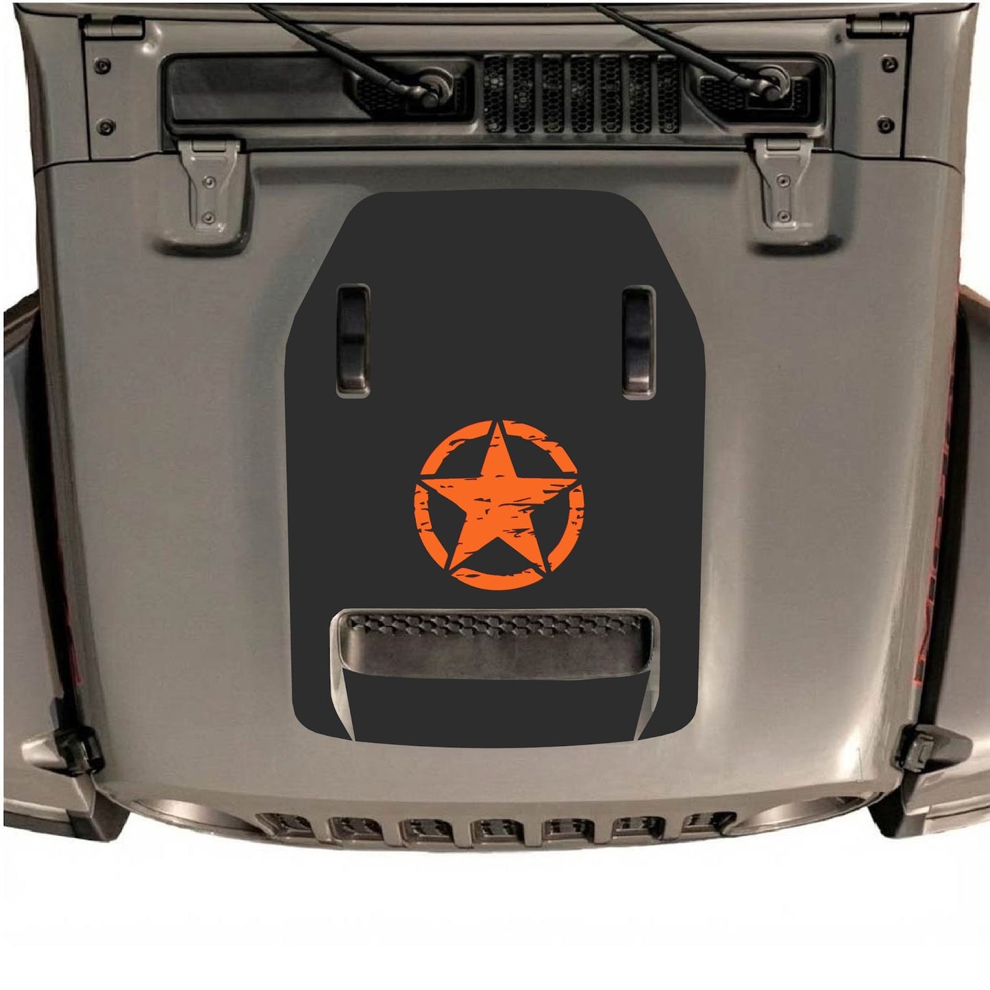 CarCode hood decal for Jeep Wrangler JL/JLU Rubicon 392 and JT Gladiator Mojave 2020-2026, style #46, shown on vehicle hood.