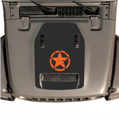 CarCode hood decal for Jeep Wrangler JL/JLU Rubicon 392 and JT Gladiator Mojave 2020-2026, style #46, shown on vehicle hood.