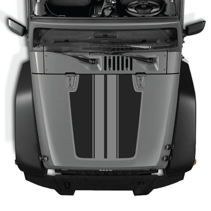CarCode hood decal for Jeep Wrangler JK/JKU 2007-2018, Style #44, featuring a stylish graphic design on the vehicle's hood.