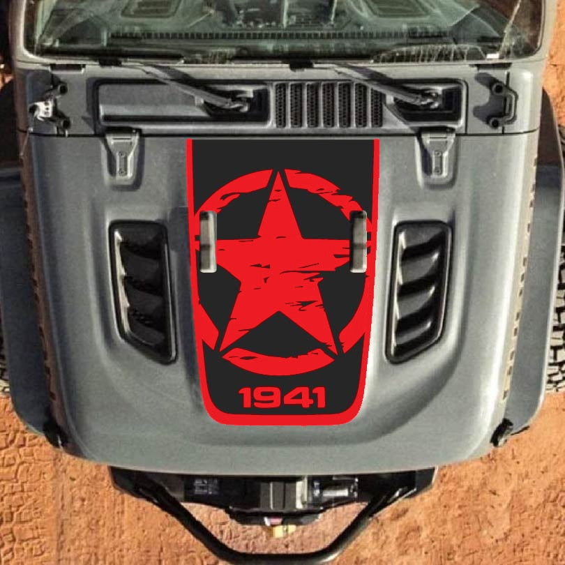 Hood Decal for Jeep Wrangler JL JLU Gladiator JT Rubicon Hood 2018+ Style #31