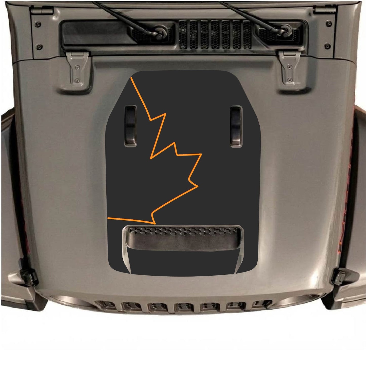 CarCode hood decal for Jeep Wrangler JL/JLU Rubicon 392 and JT Gladiator Mojave 2020-2026, style #28, shown on vehicle hood.