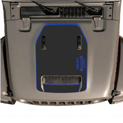 CarCode hood decal for Jeep Wrangler JL/JLU Rubicon 392 and JT Gladiator Mojave 2020-2026, style #55, shown on vehicle hood.