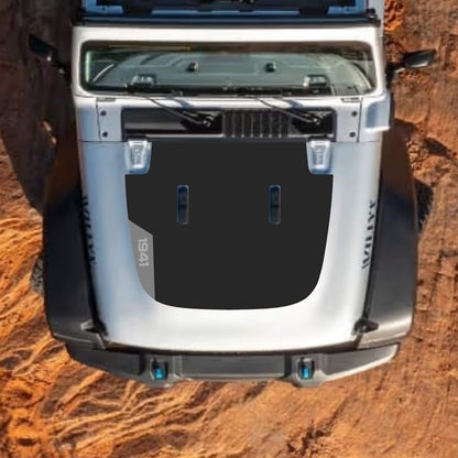 CarCode hood decal for Jeep Wrangler JL and Gladiator JT, stylish #94 design on standard hood for 2018+ models.