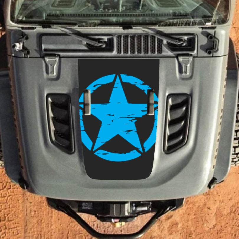 Hood Decal for Jeep Wrangler JL JLU Gladiator JT Rubicon Hood 2018+ Style #24