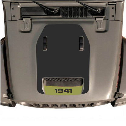 CarCode hood decal for Jeep Wrangler JL/JLU Rubicon 392 and JT Gladiator Mojave 2020-2026, style #64, shown on vehicle hood.