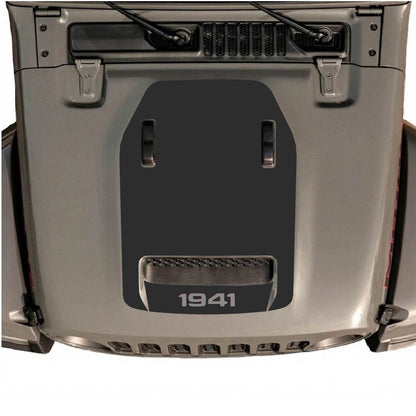 CarCode hood decal for Jeep Wrangler JL/JLU Rubicon 392 and JT Gladiator Mojave 2020-2026, style #66, shown on vehicle hood.