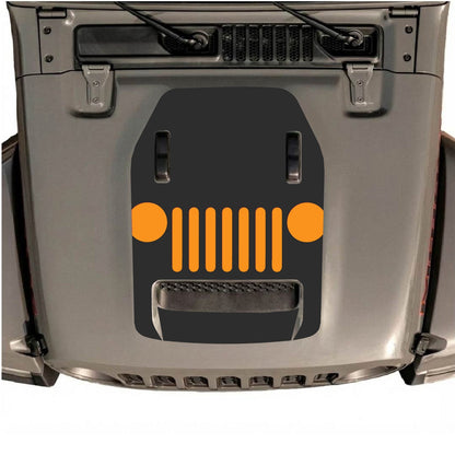 CarCode hood decal for Jeep Wrangler JL/JLU Rubicon 392 and JT Gladiator Mojave with Style #04, shown on vehicle's hood.