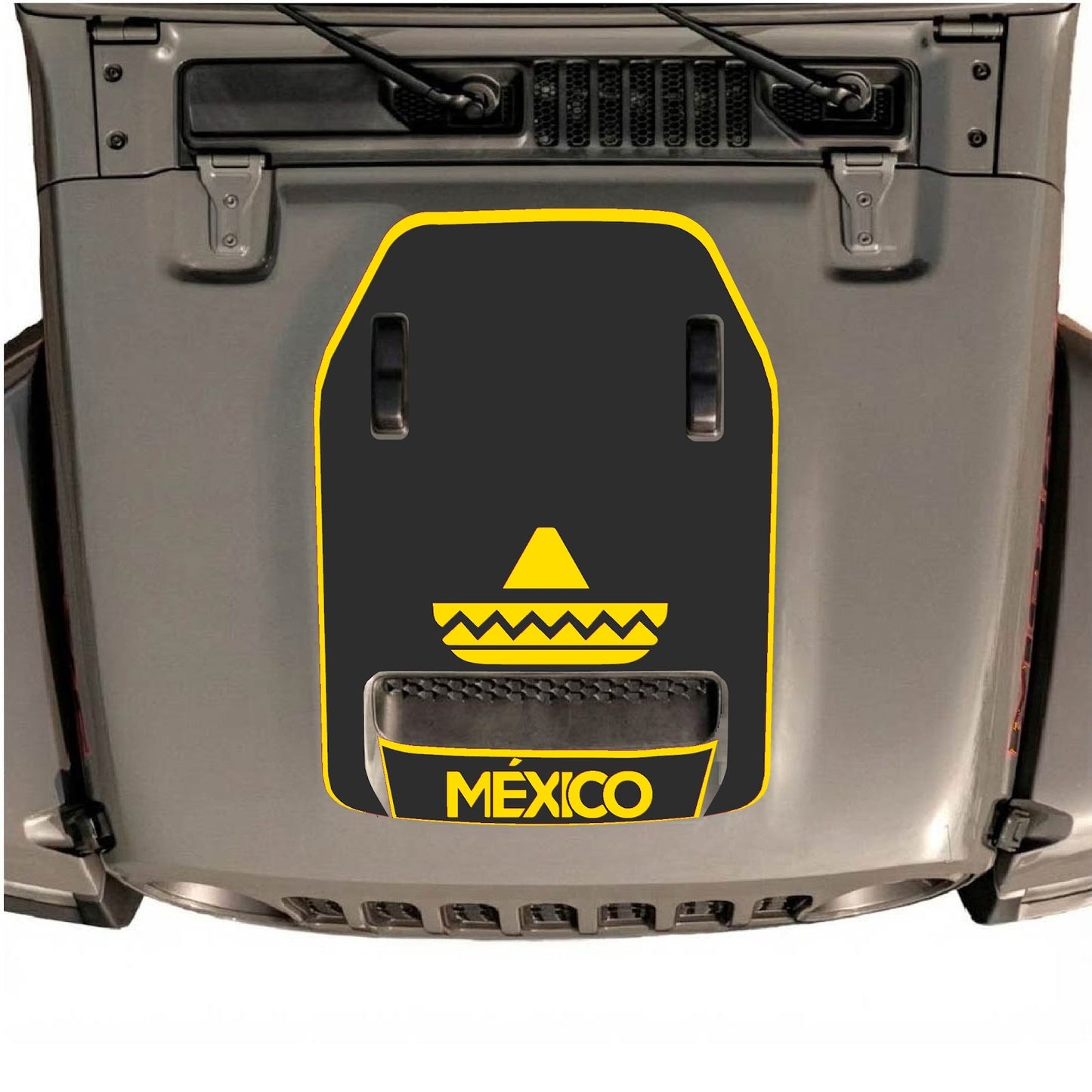 CarCode hood decal for Jeep Wrangler JL/JLU Rubicon 392 and Gladiator Mojave 2020-2026, style #15, shown on vehicle hood.