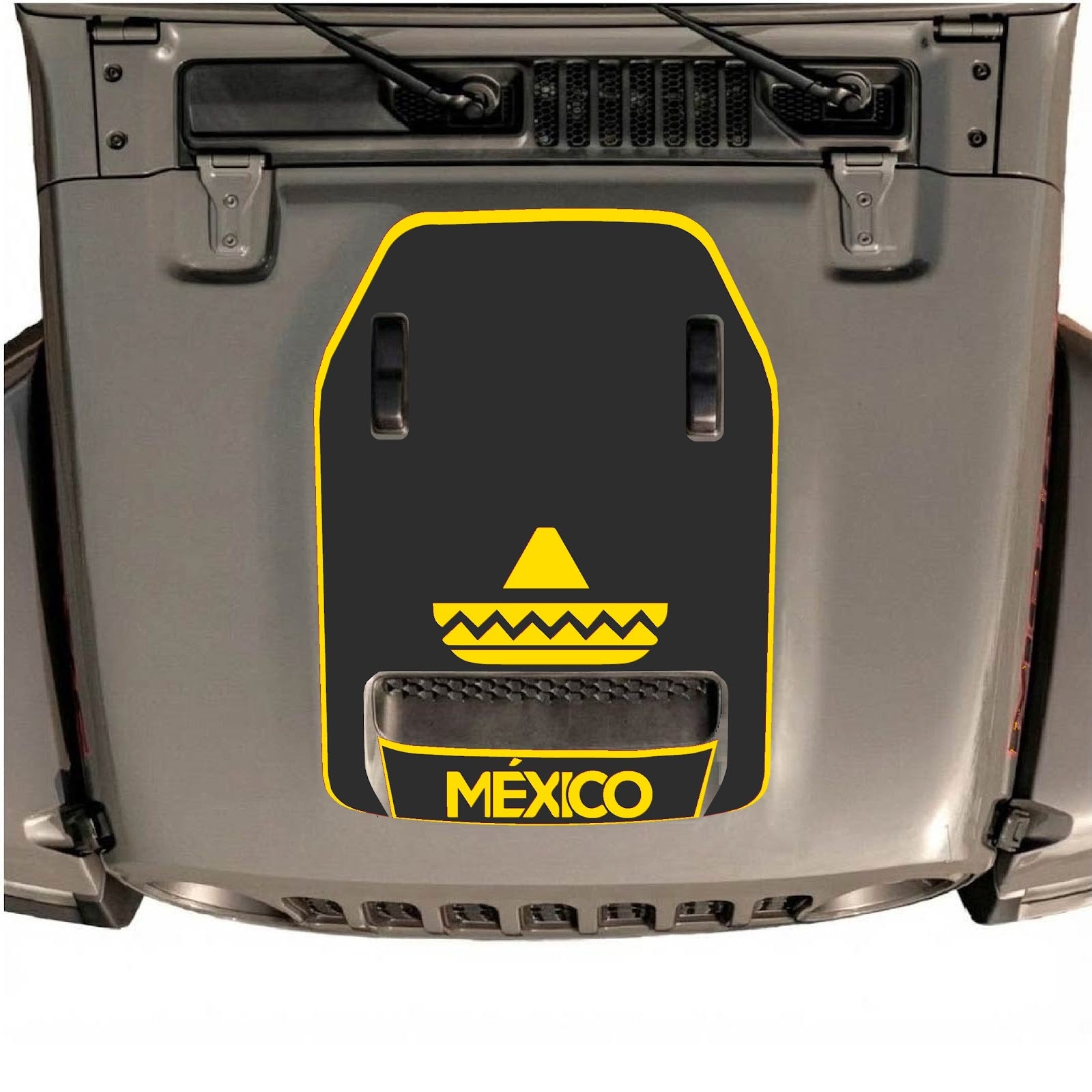 CarCode hood decal for Jeep Wrangler JL/JLU Rubicon 392 and Gladiator Mojave 2020-2026, style #15, shown on vehicle hood.