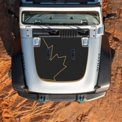 CarCode hood decal for Jeep Wrangler JL and Gladiator JT, stylish standard hood design for 2018+ models.