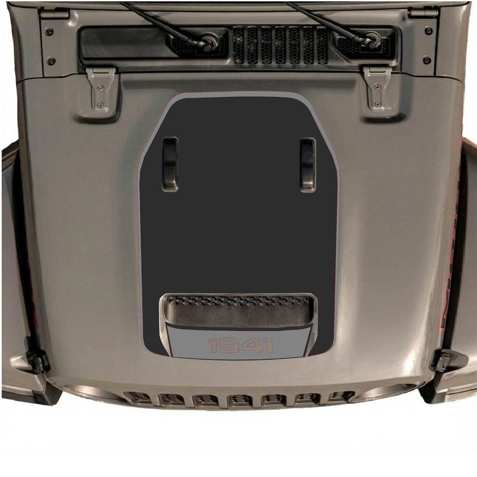 Jeep Wrangler JL/JLU Rubicon 392 and Gladiator Mojave hood decal by CarCode, stylish design for 2020-2026 models.