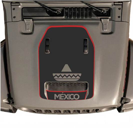 CarCode hood decal for Jeep Wrangler JL/JLU Rubicon 392 and JT Gladiator Mojave 2020-2026, style #76, shown on vehicle hood.