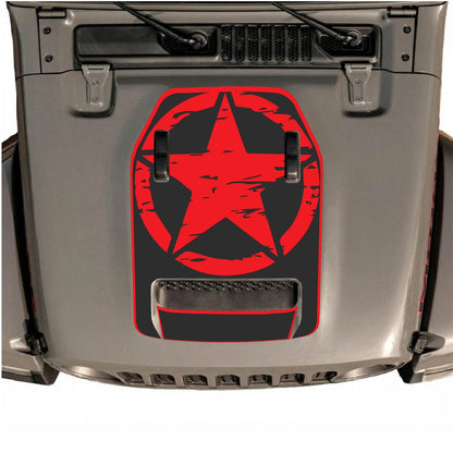 Jeep Wrangler JL/JLU Rubicon 392 and JT Gladiator Mojave hood decal by CarCode, style #35, in black with bold graphics.