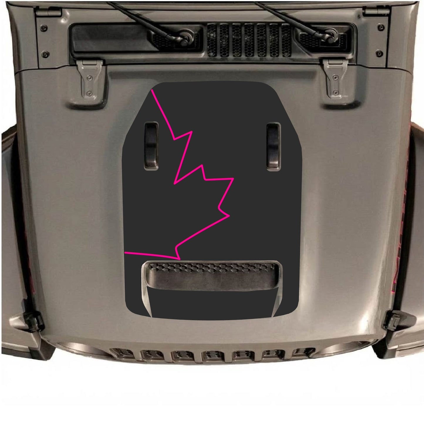 CarCode hood decal for Jeep Wrangler JL/JLU Rubicon 392 and JT Gladiator Mojave 2020-2026, style #28, shown on vehicle hood.
