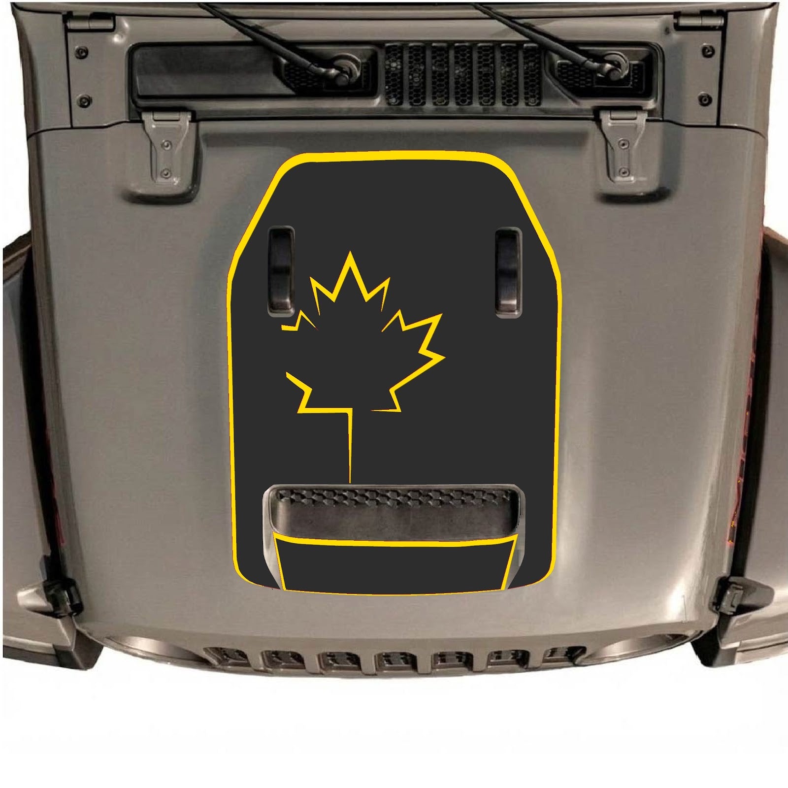 CarCode hood decal for Jeep Wrangler JL/JLU Rubicon 392 and JT Gladiator Mojave 2020-2026, stylish design on vehicle hood.