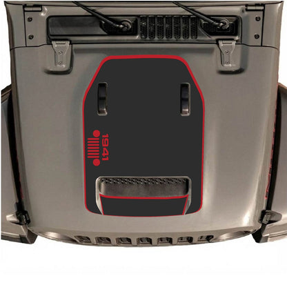 CarCode hood decal for Jeep Wrangler JL/JLU Rubicon 392 and JT Gladiator Mojave 2020-2026, style #51, visible on vehicle hood.