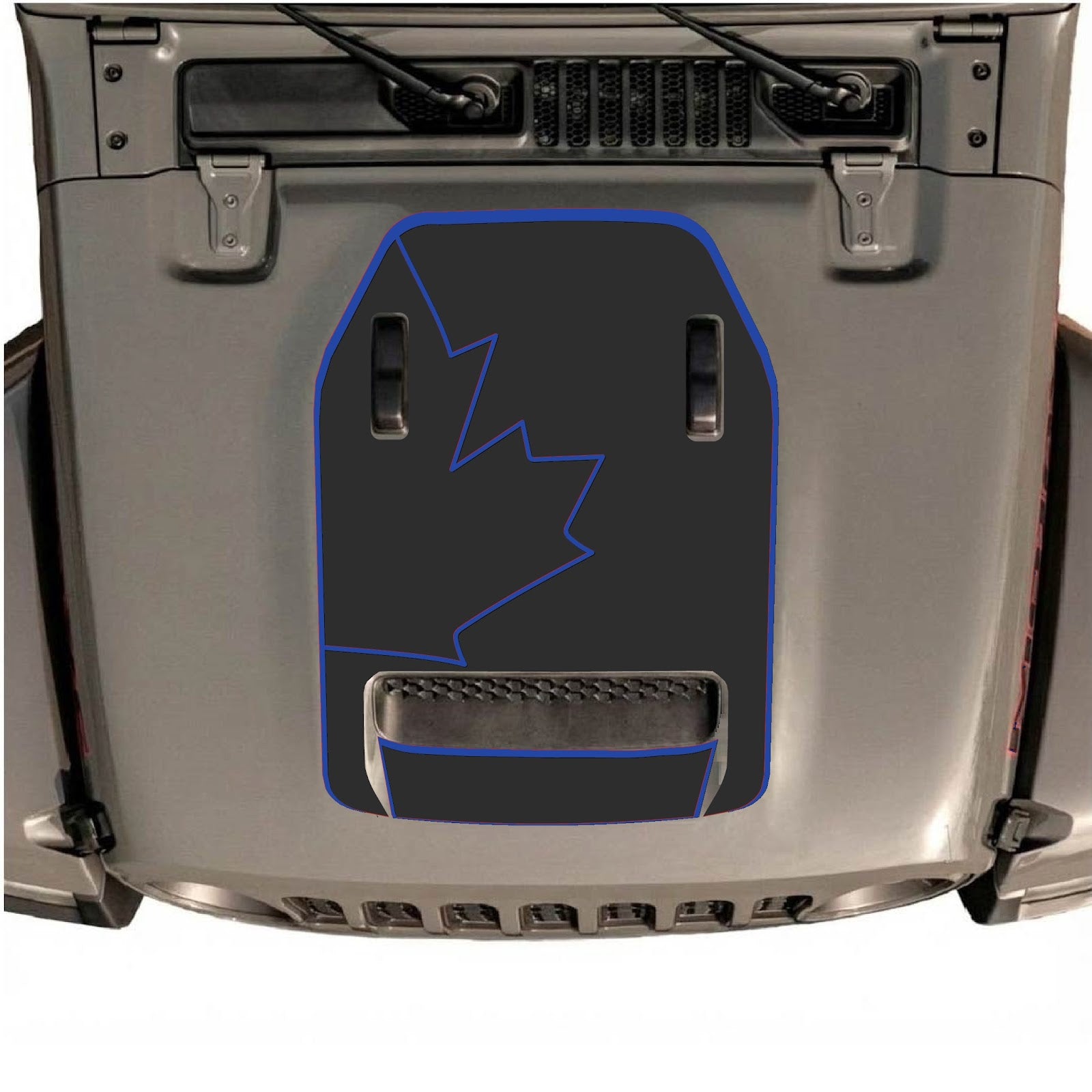 CarCode hood decal for Jeep Wrangler JL/JLU Rubicon 392 and JT Gladiator Mojave 2020-2026, style #27, shown on vehicle hood