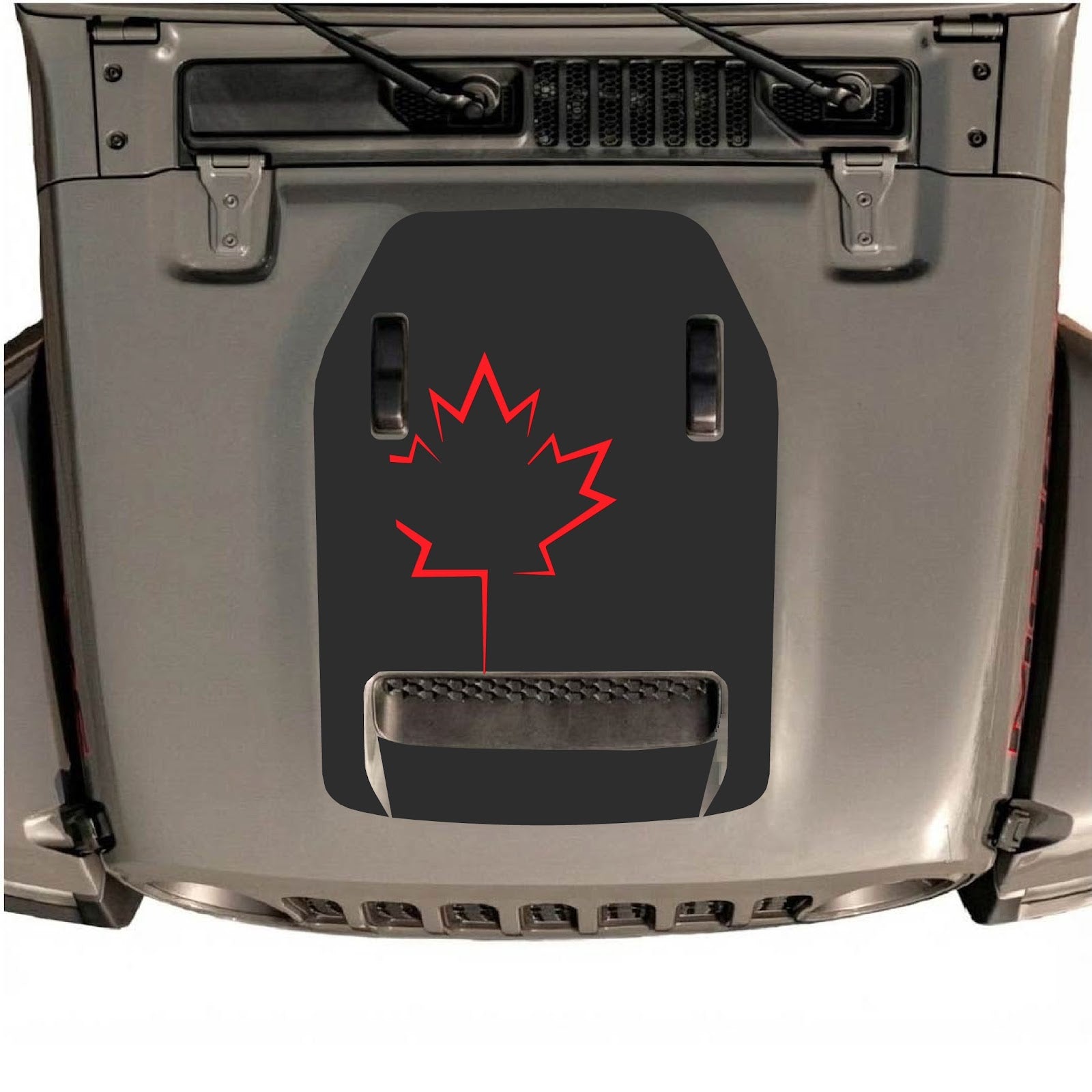 CarCode hood decal for Jeep Wrangler JL/JLU Rubicon 392 and JT Gladiator Mojave 2020-2026, style #24, shown on vehicle hood