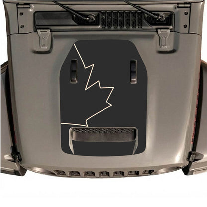 Jeep Wrangler JL/JLU Rubicon 392 or JT Gladiator Mojave hood decal by CarCode, style #28, with bold black design on vehicle hood.