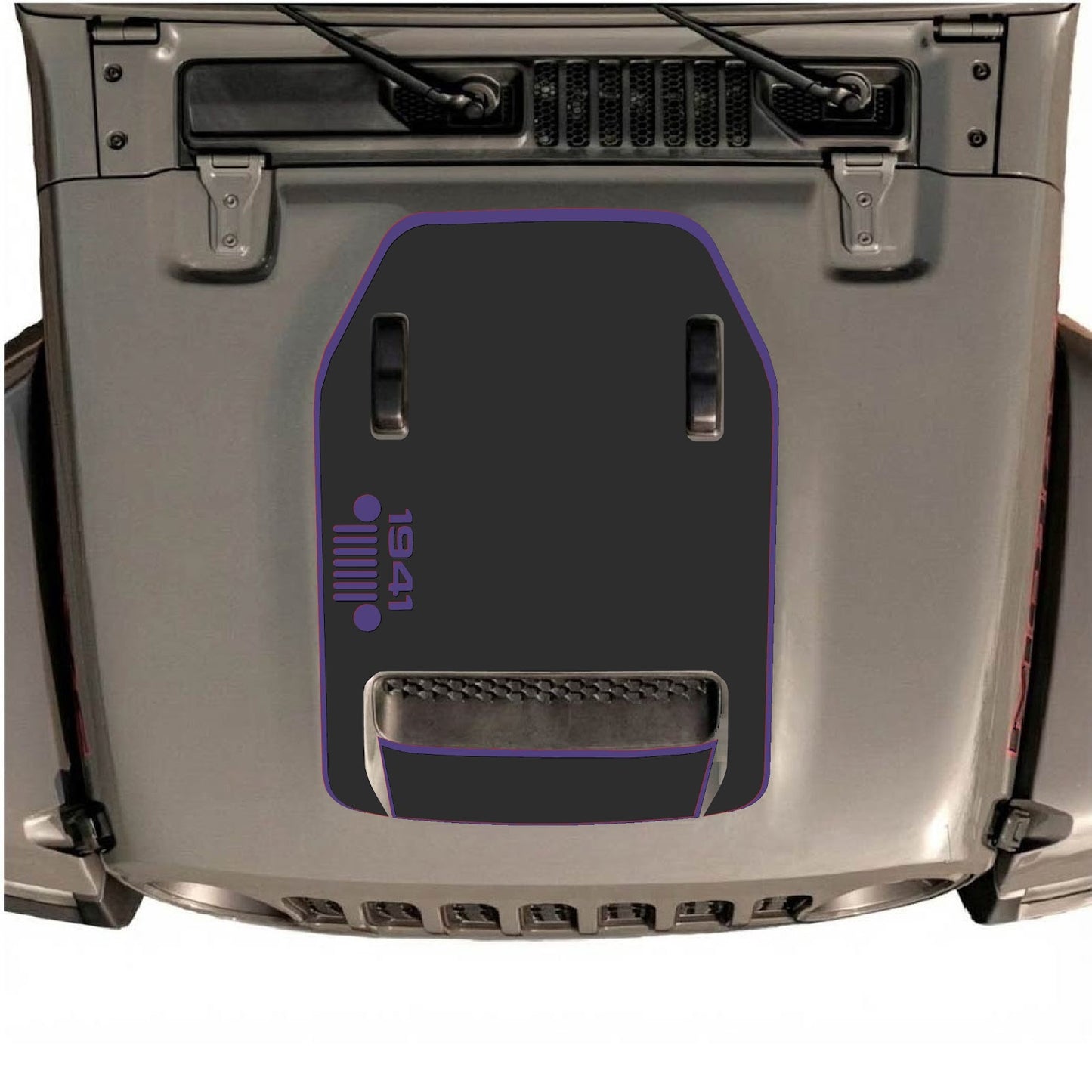CarCode hood decal for Jeep Wrangler JL/JLU Rubicon 392 and JT Gladiator Mojave 2020-2026, style #51 showing detailed design.