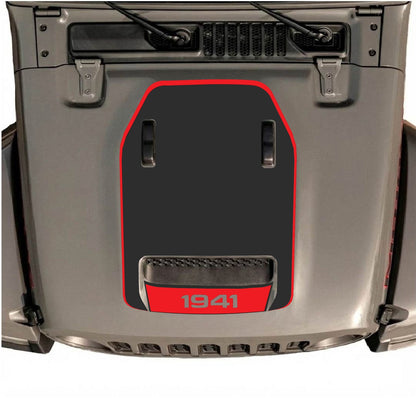 CarCode hood decal for Jeep Wrangler JL/JLU Rubicon 392 and JT Gladiator Mojave 2020-2026, stylish automotive decal design.
