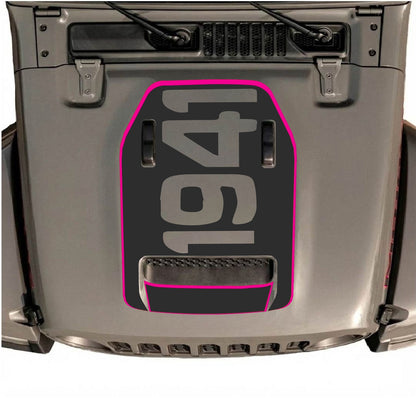 CarCode Jeep Wrangler JL/JLU Rubicon 392 and JT Gladiator Mojave hood decal in style #68 on vehicle hood.