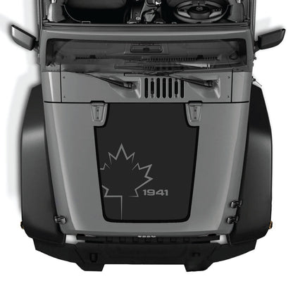 CarCode hood decal for Jeep Wrangler JK/JKU 2007-2018, Style #72, featuring a sleek design on the vehicle's hood.