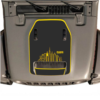 CarCode hood decal for Jeep Wrangler JL/JLU Rubicon 392 and JT Gladiator Mojave 2020-2026, style #13, displayed on vehicle hood