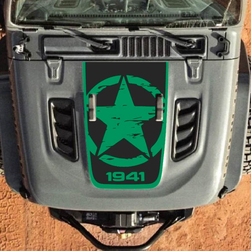 Hood Decal for Jeep Wrangler JL JLU Gladiator JT Rubicon Hood 2018+ Style #31