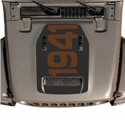 CarCode hood decal for Jeep Wrangler JL/JLU Rubicon 392 and JT Gladiator Mojave 2020-2026, style #02, featuring bold graphic design.