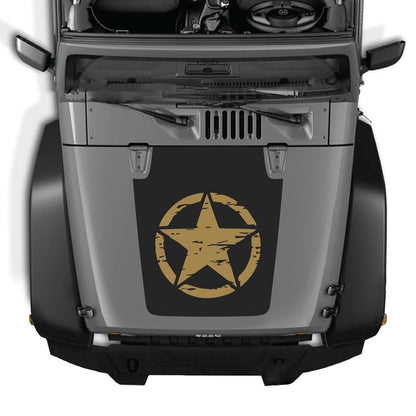 Jeep Wrangler JK/JKU hood decal by CarCode, style #25, featuring bold graphic design on vehicle's hood.