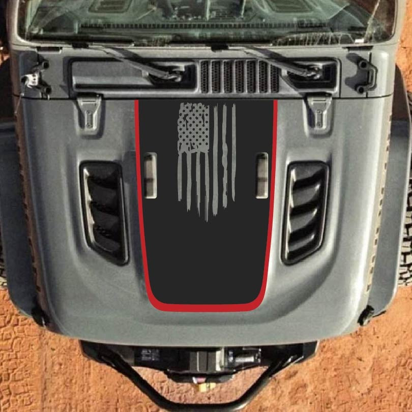 Hood Decal for Jeep Wrangler JL JLU Gladiator JT Rubicon Hood 2018+ Style #89