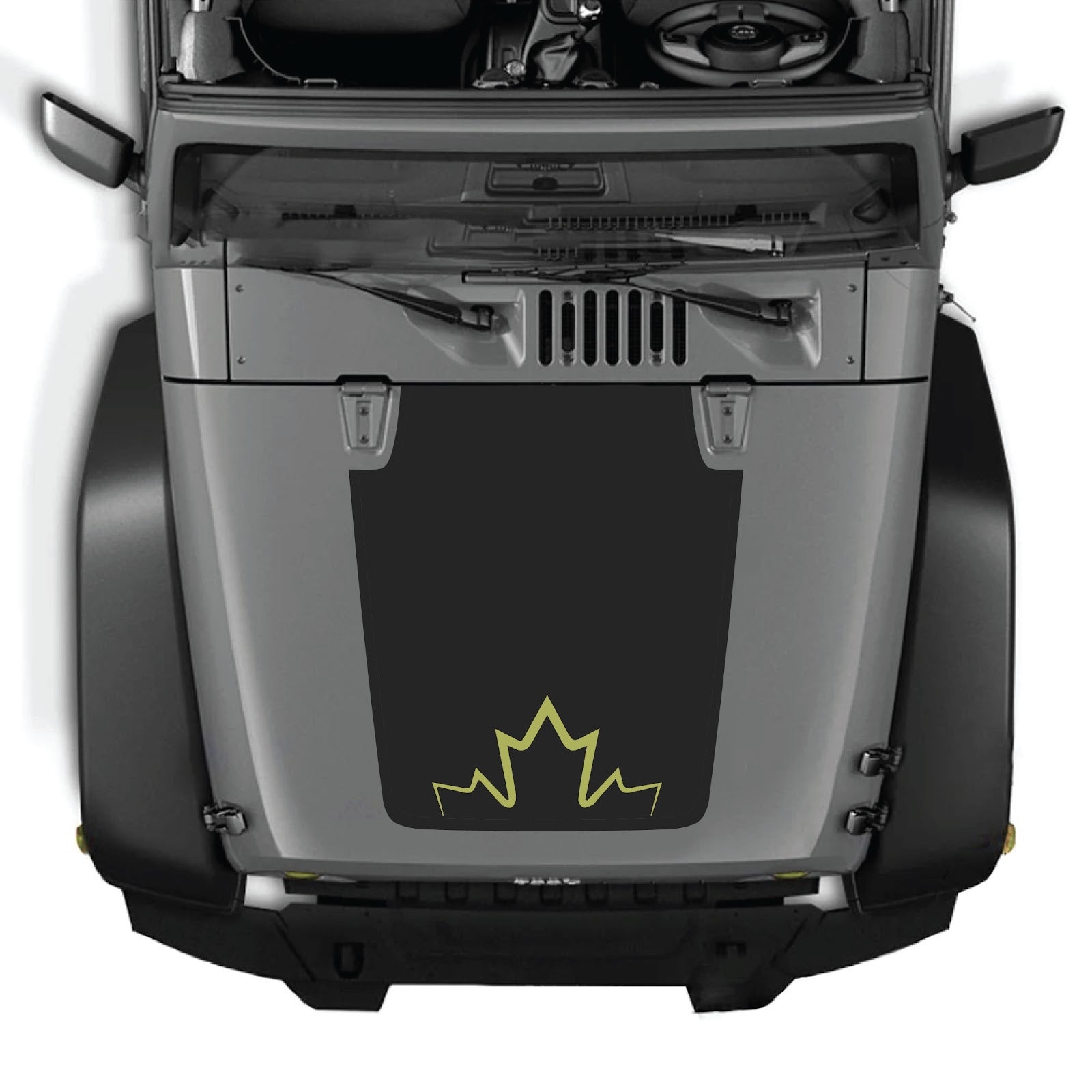 CarCode hood decal for Jeep Wrangler JK/JKU 2007-2018, style #11, featuring bold graphic design on the vehicle's hood.