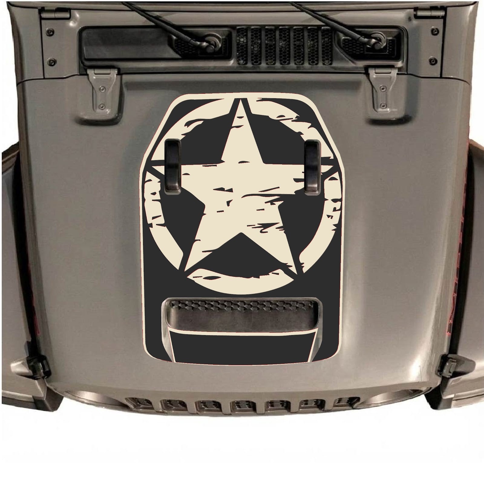 CarCode hood decal for Jeep Wrangler JL/JLU Rubicon 392 and JT Gladiator Mojave 2020-2026, stylish graphic design on vehicle hood