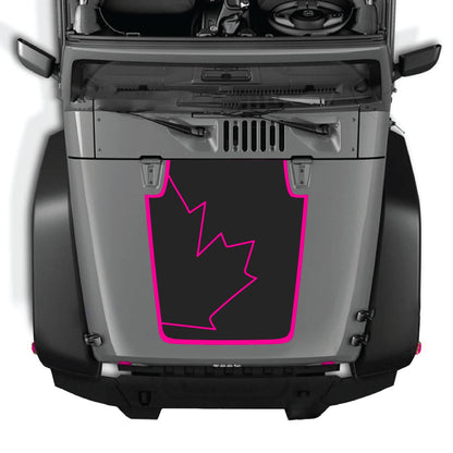 Jeep Wrangler JK/JKU hood decal in style #15, black graphic design on vehicle hood, CarCode branding not visible.