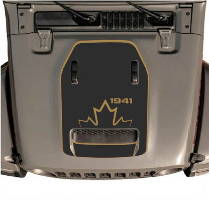 CarCode hood decal for Jeep Wrangler JL/JLU Rubicon 392 and JT Gladiator Mojave 2020-2026, style #17, shown on vehicle hood.