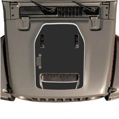 CarCode hood decal for Jeep Wrangler JL/JLU Rubicon 392 and JT Gladiator Mojave 2020-2026, style #95, shown on vehicle hood.