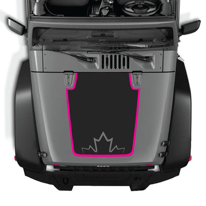 CarCode Jeep Wrangler JK/JKU hood decal in style #73, black and white graphic design on vehicle hood.