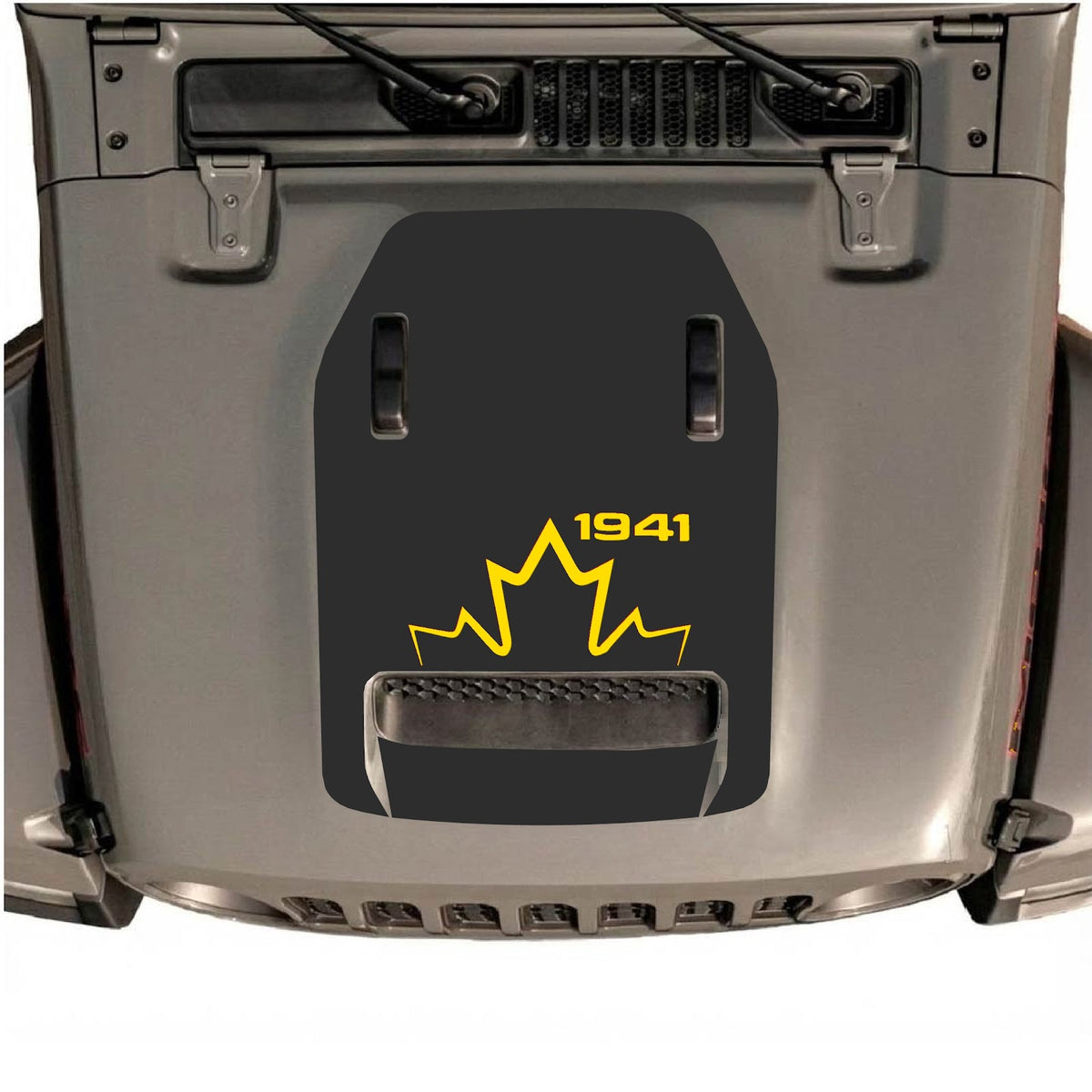 CarCode hood decal for Jeep Wrangler JL/JLU Rubicon 392 and Gladiator Mojave 2020-2026, stylish decal design on vehicle hood