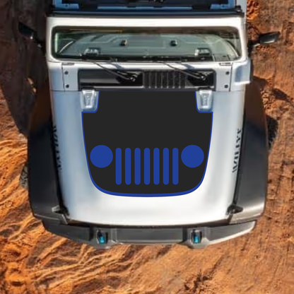CarCode Jeep Wrangler JL Gladiator JT hood decal, stylish #37 design on standard hood for 2018+ models, easy to install.