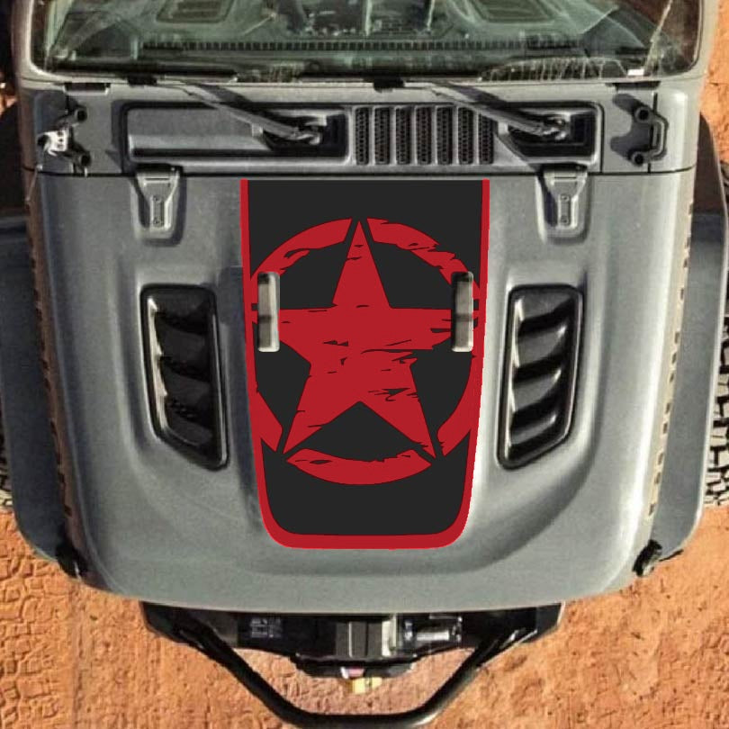 Hood Decal for Jeep Wrangler JL JLU Gladiator JT Rubicon Hood 2018+ Style #27