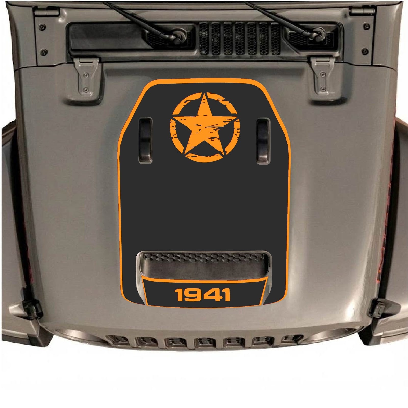 CarCode hood decal for Jeep Wrangler JL/JLU Rubicon 392 and JT Gladiator Mojave 2020-2026, stylish design on vehicle hood