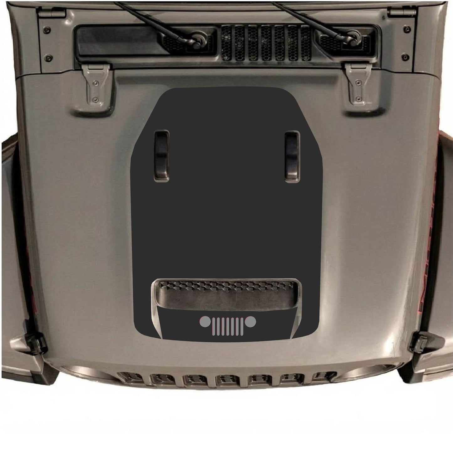 CarCode hood decal for Jeep Wrangler JL/JLU Rubicon 392 and JT Gladiator Mojave, style #62, featuring bold graphic design.