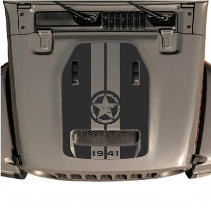 CarCode hood decal for Jeep Wrangler JL/JLU Rubicon 392 and JT Gladiator Mojave, style #70, featuring bold graphic design.